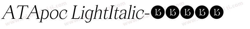 ATApoc LightItalic字体转换
